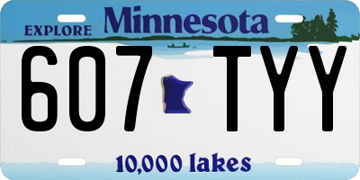 MN license plate 607TYY
