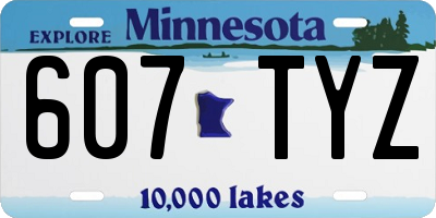MN license plate 607TYZ