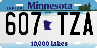 MN license plate 607TZA