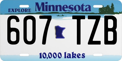 MN license plate 607TZB