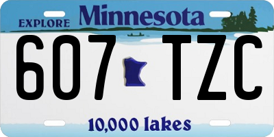 MN license plate 607TZC