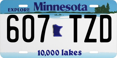 MN license plate 607TZD