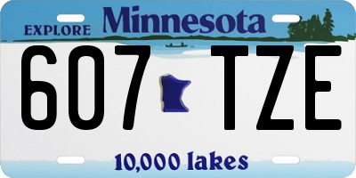 MN license plate 607TZE