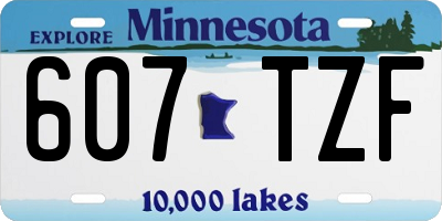 MN license plate 607TZF