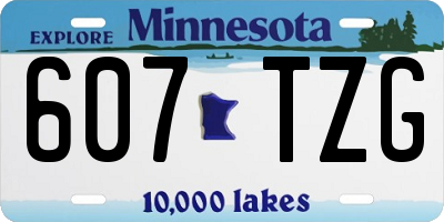 MN license plate 607TZG