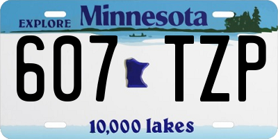 MN license plate 607TZP