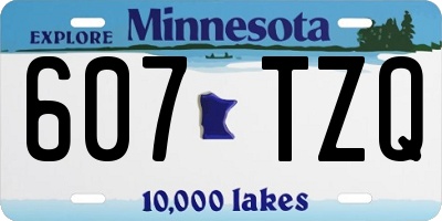 MN license plate 607TZQ