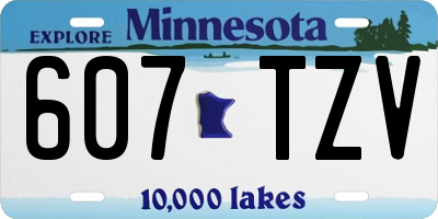 MN license plate 607TZV