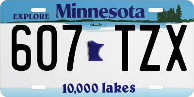 MN license plate 607TZX