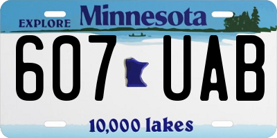 MN license plate 607UAB