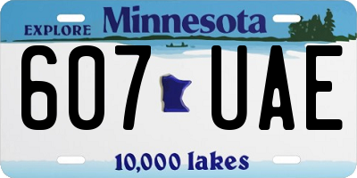 MN license plate 607UAE