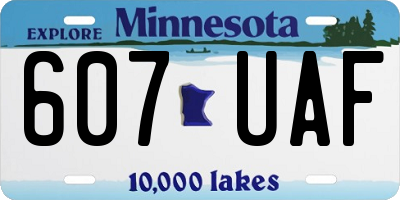 MN license plate 607UAF