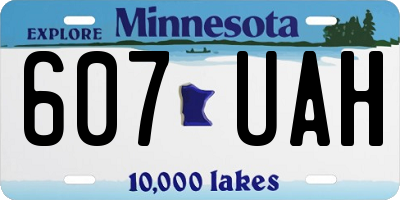 MN license plate 607UAH