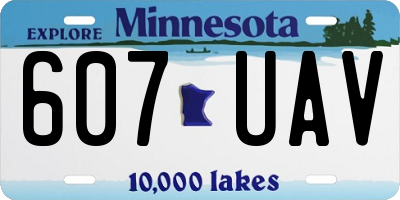 MN license plate 607UAV