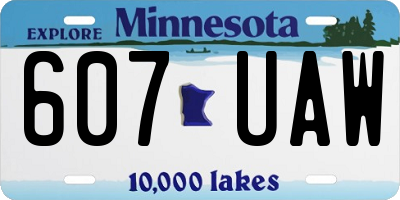 MN license plate 607UAW
