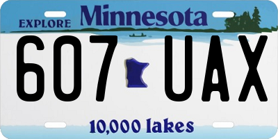 MN license plate 607UAX