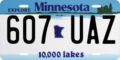 MN license plate 607UAZ