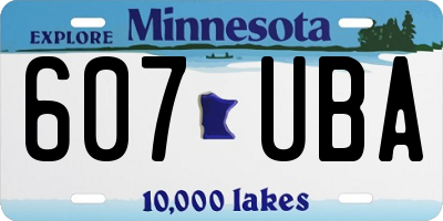 MN license plate 607UBA