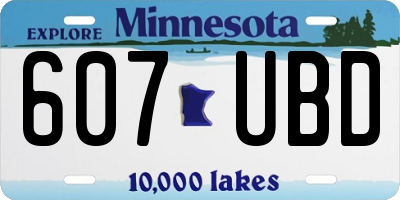 MN license plate 607UBD