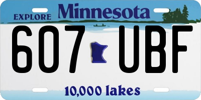 MN license plate 607UBF
