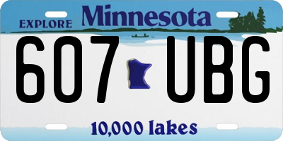 MN license plate 607UBG