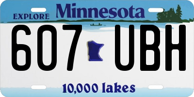 MN license plate 607UBH