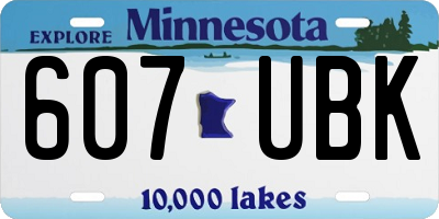MN license plate 607UBK