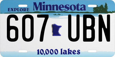 MN license plate 607UBN