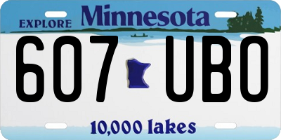 MN license plate 607UBO
