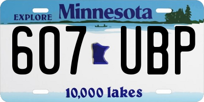 MN license plate 607UBP