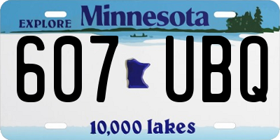MN license plate 607UBQ