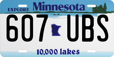 MN license plate 607UBS