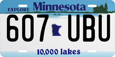 MN license plate 607UBU