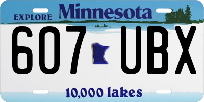 MN license plate 607UBX