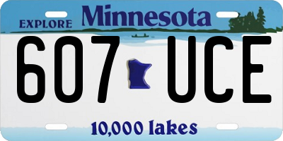 MN license plate 607UCE