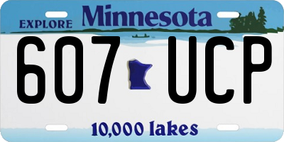 MN license plate 607UCP