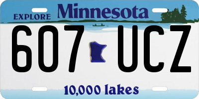 MN license plate 607UCZ