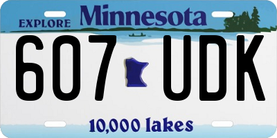 MN license plate 607UDK