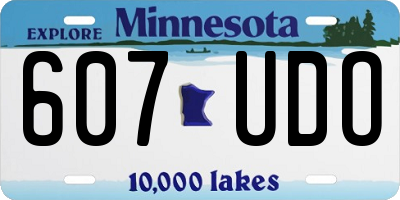 MN license plate 607UDO
