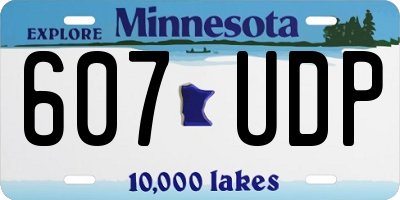 MN license plate 607UDP