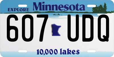 MN license plate 607UDQ