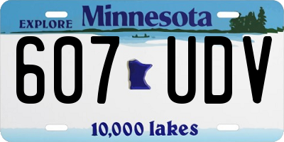 MN license plate 607UDV