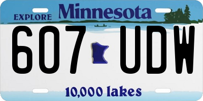 MN license plate 607UDW