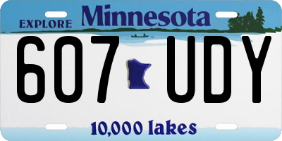 MN license plate 607UDY