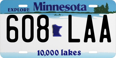 MN license plate 608LAA