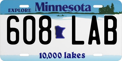 MN license plate 608LAB