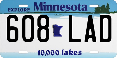 MN license plate 608LAD