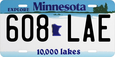 MN license plate 608LAE