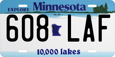 MN license plate 608LAF