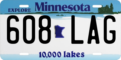 MN license plate 608LAG